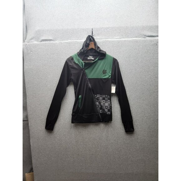 Harry Potter Slytherin Hoodie Jacket S Black & Green Universal Studios Polyester - Picture 1 of 7